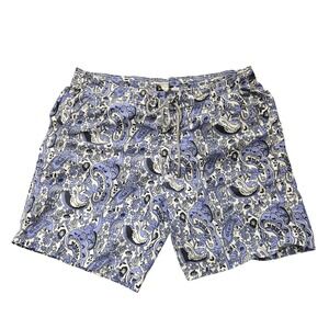 Bugatchi Uomo Swim‎ Shorts Mens Large Paisley Floral Drawstring Mesh Pockets